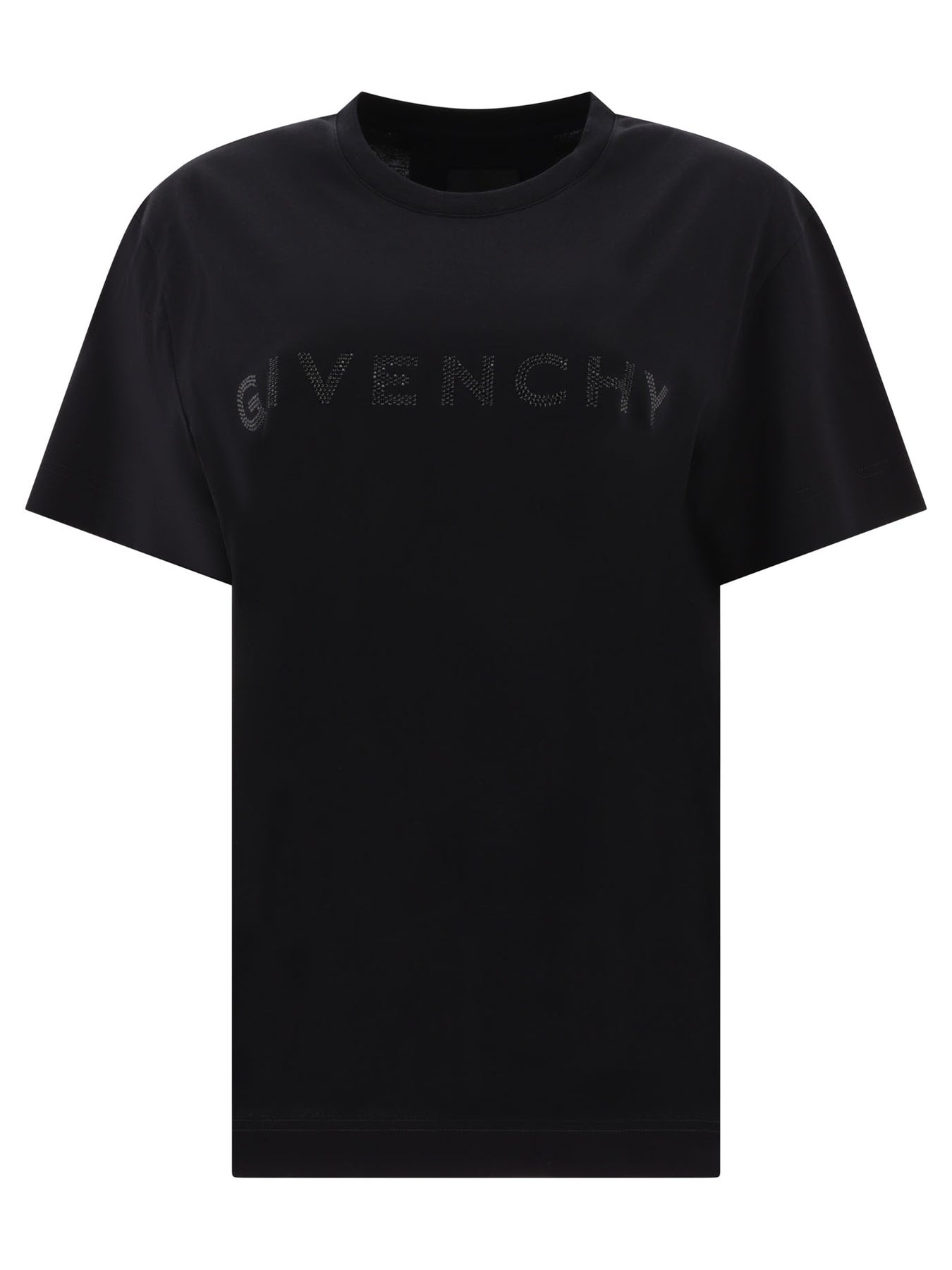 Givenchy T-Shirt In Cotton With Rhinestones T-Shirts Black - 1