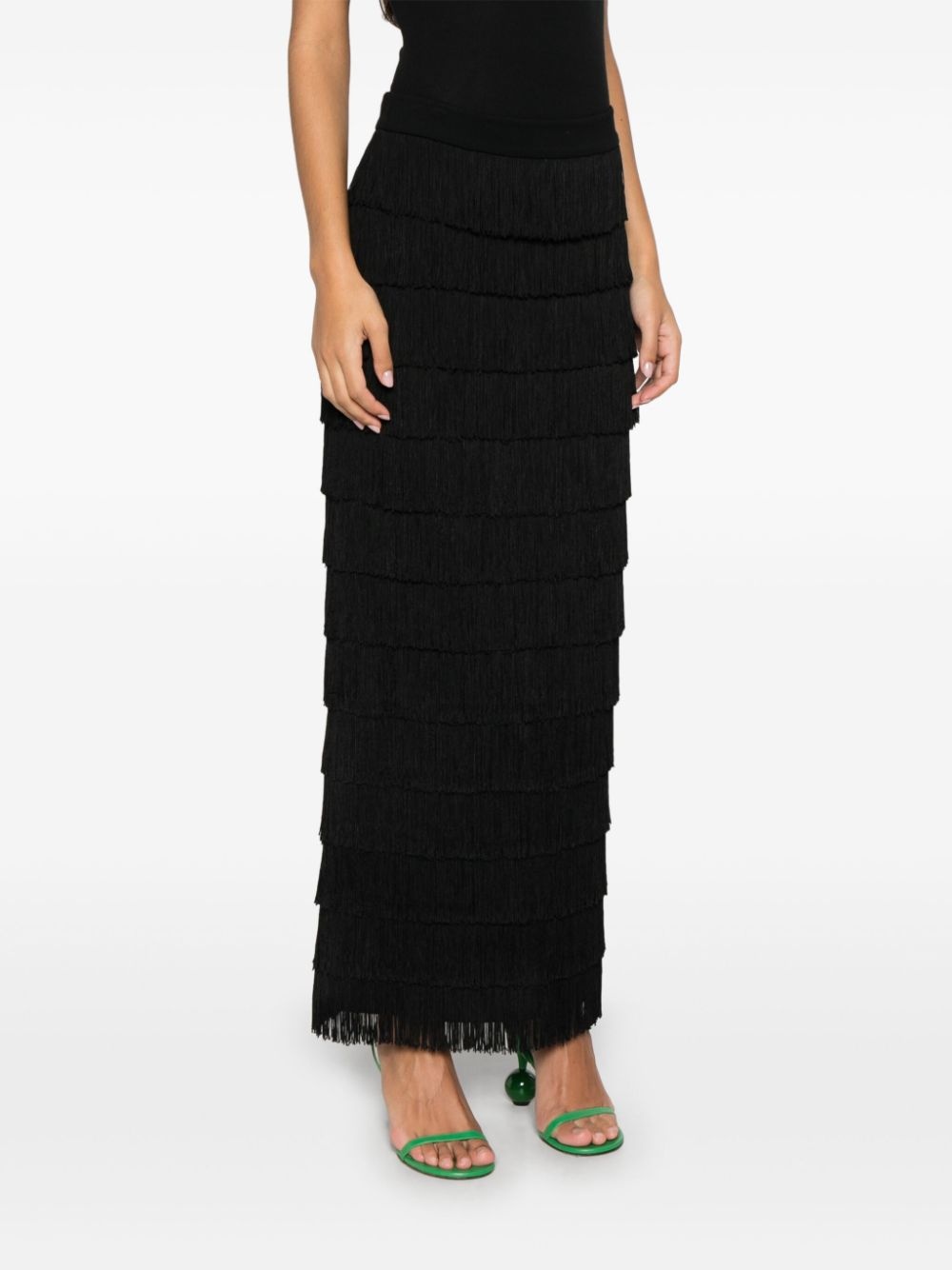 fringed maxi skirt - 3