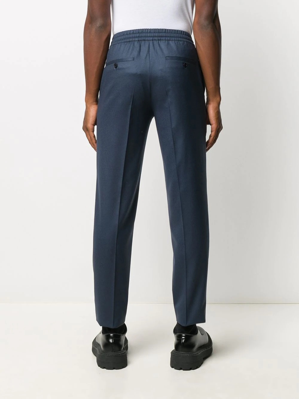 drawstring-waist slim-fit trousers - 4