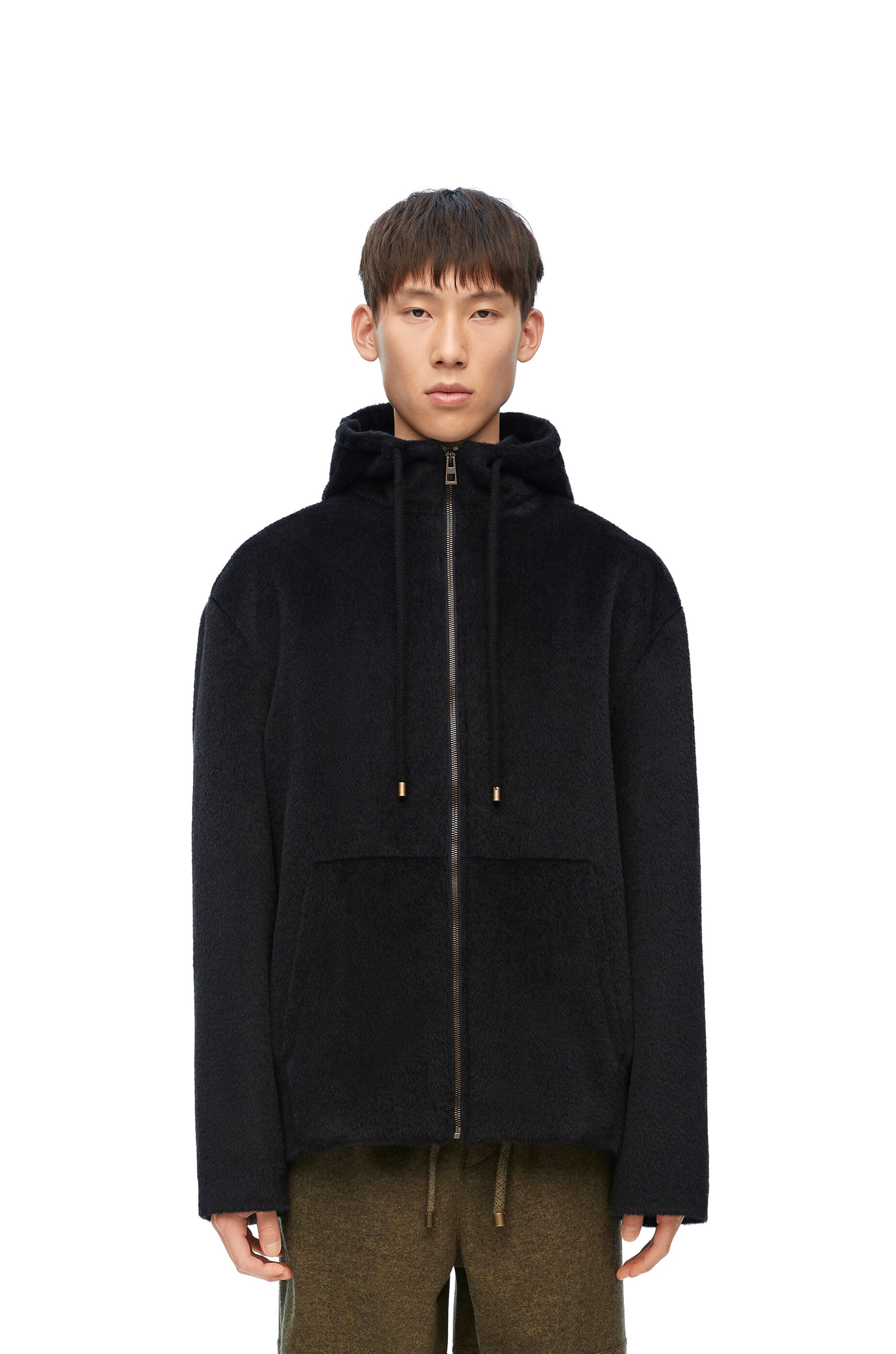 Hooded jacket in lama and wool - 3