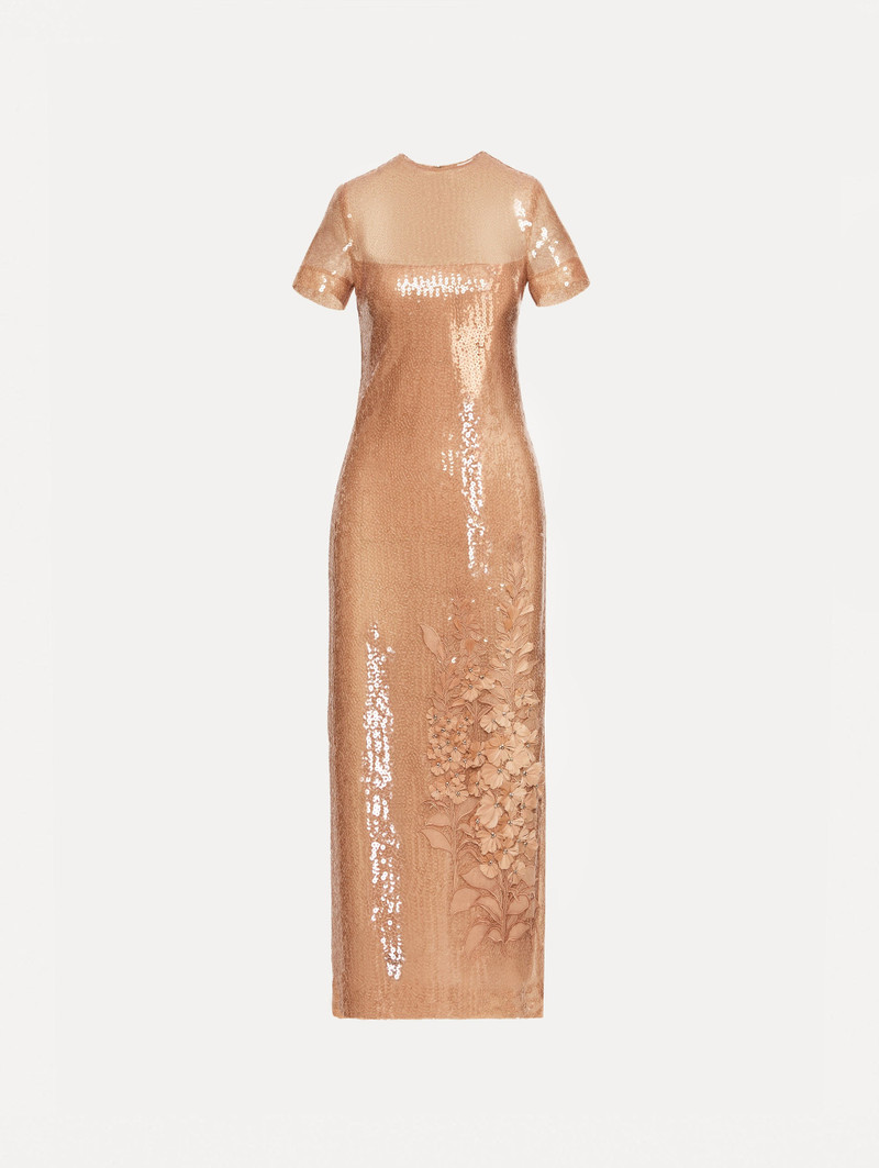 FOXGLOVE EMBROIDERED SEQUIN TULLE DRESS 1