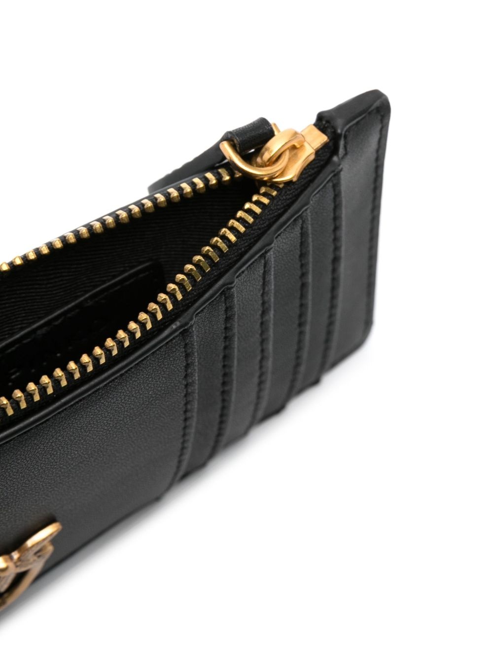 logo-detail leather purse - 3
