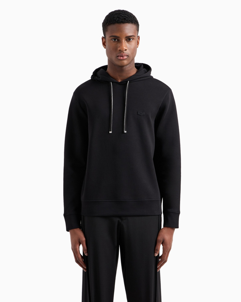 EMPORIO ARMANI Hooded sweatshirt with micro logo patch outlook