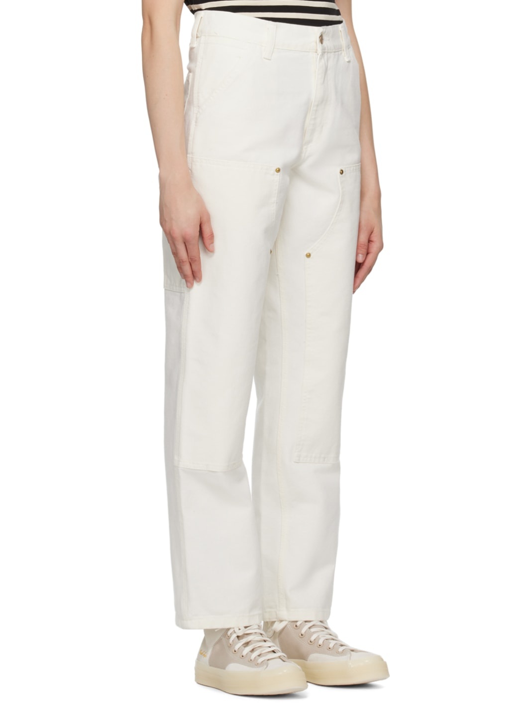 White Double Knee Trousers - 2