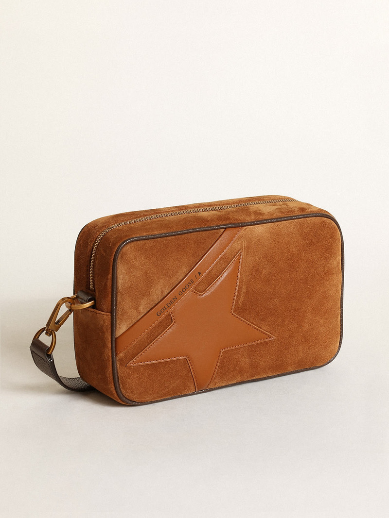 Star Bag in tobacco-colored suede with tone-on-tone leather star 5