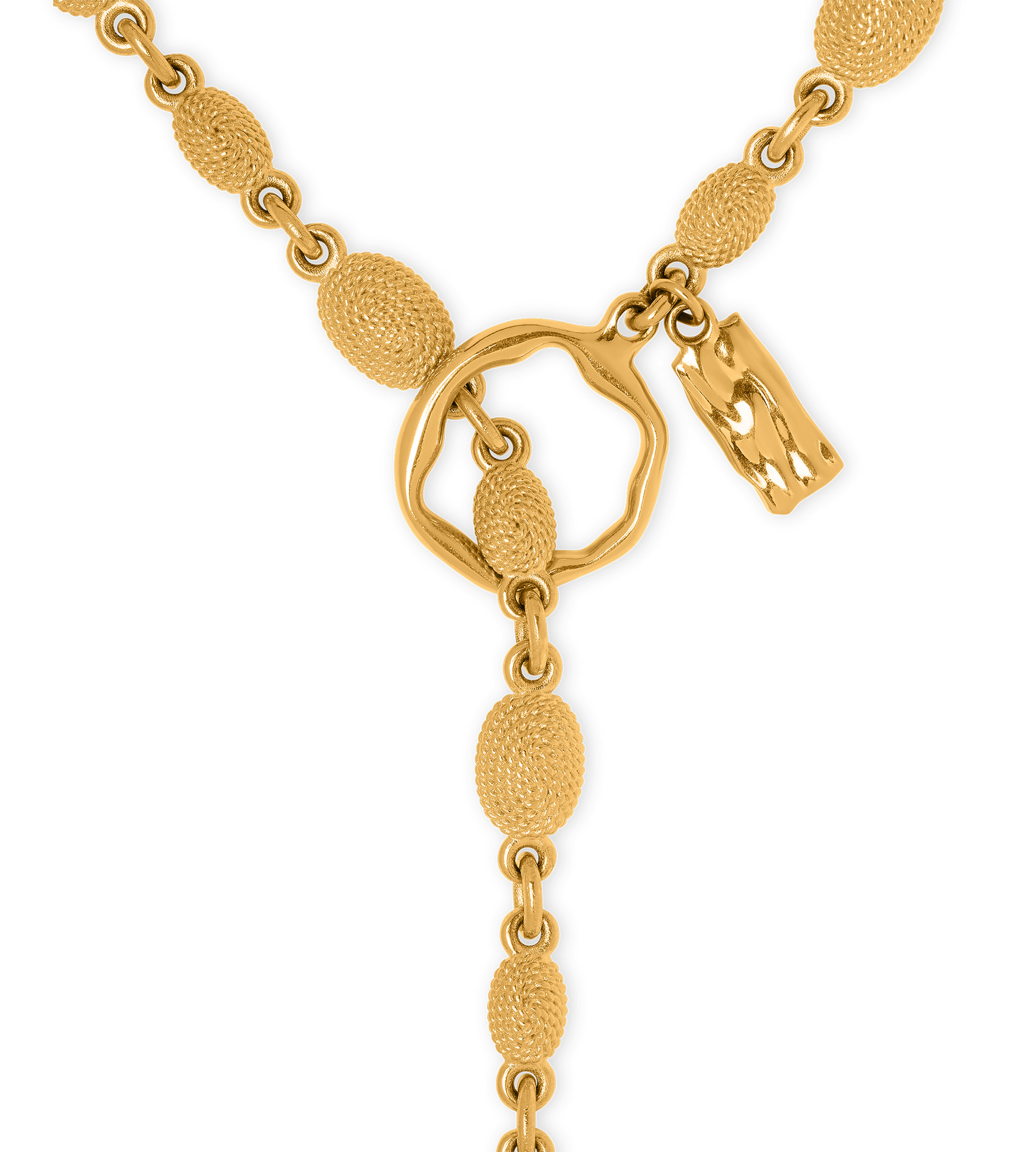 VINTAGE GOLD BRASS GRACE LARIAT NECKLACE - 3