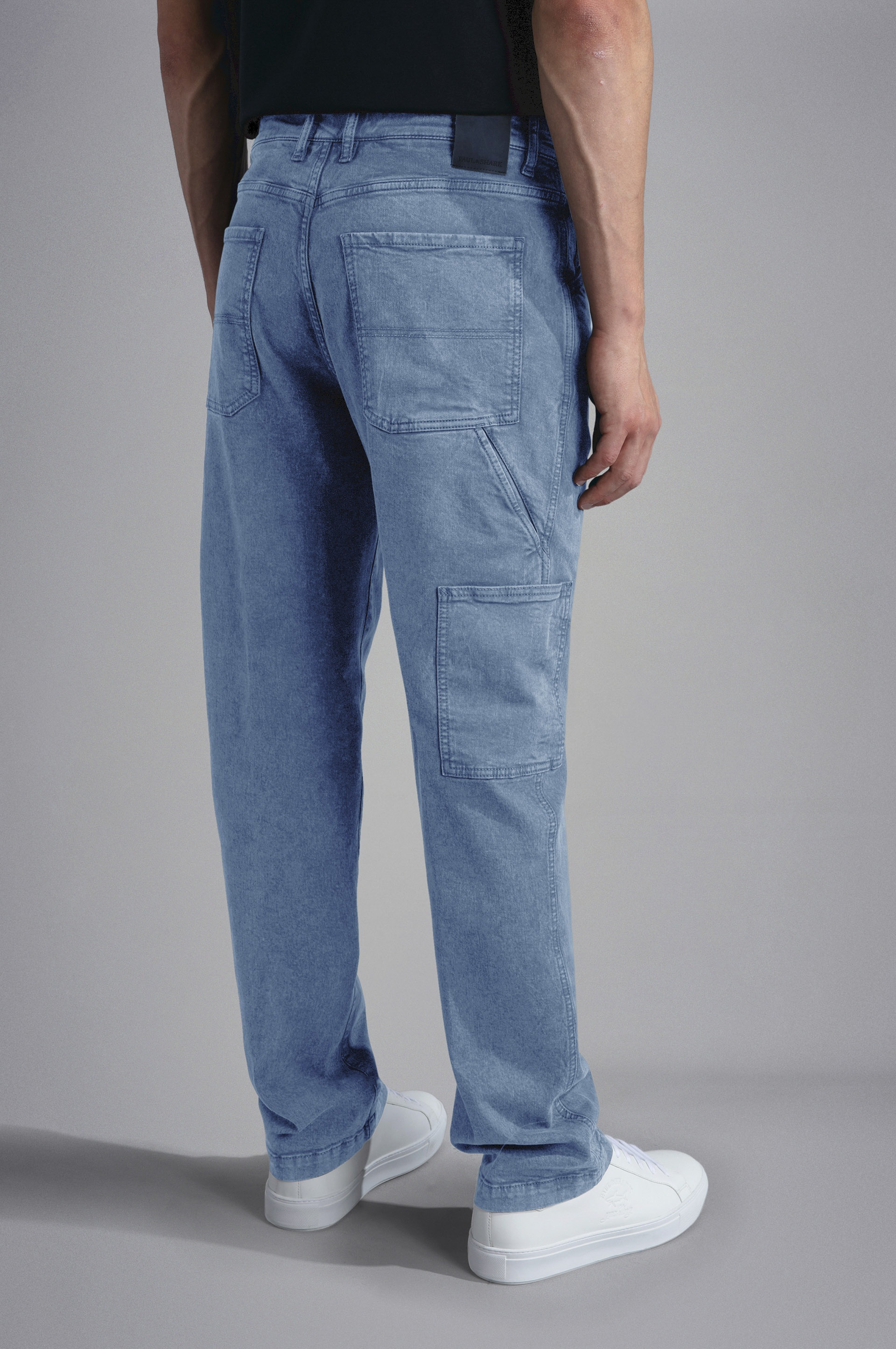MARBLED DENIM CARPENTER TROUSERS - 3