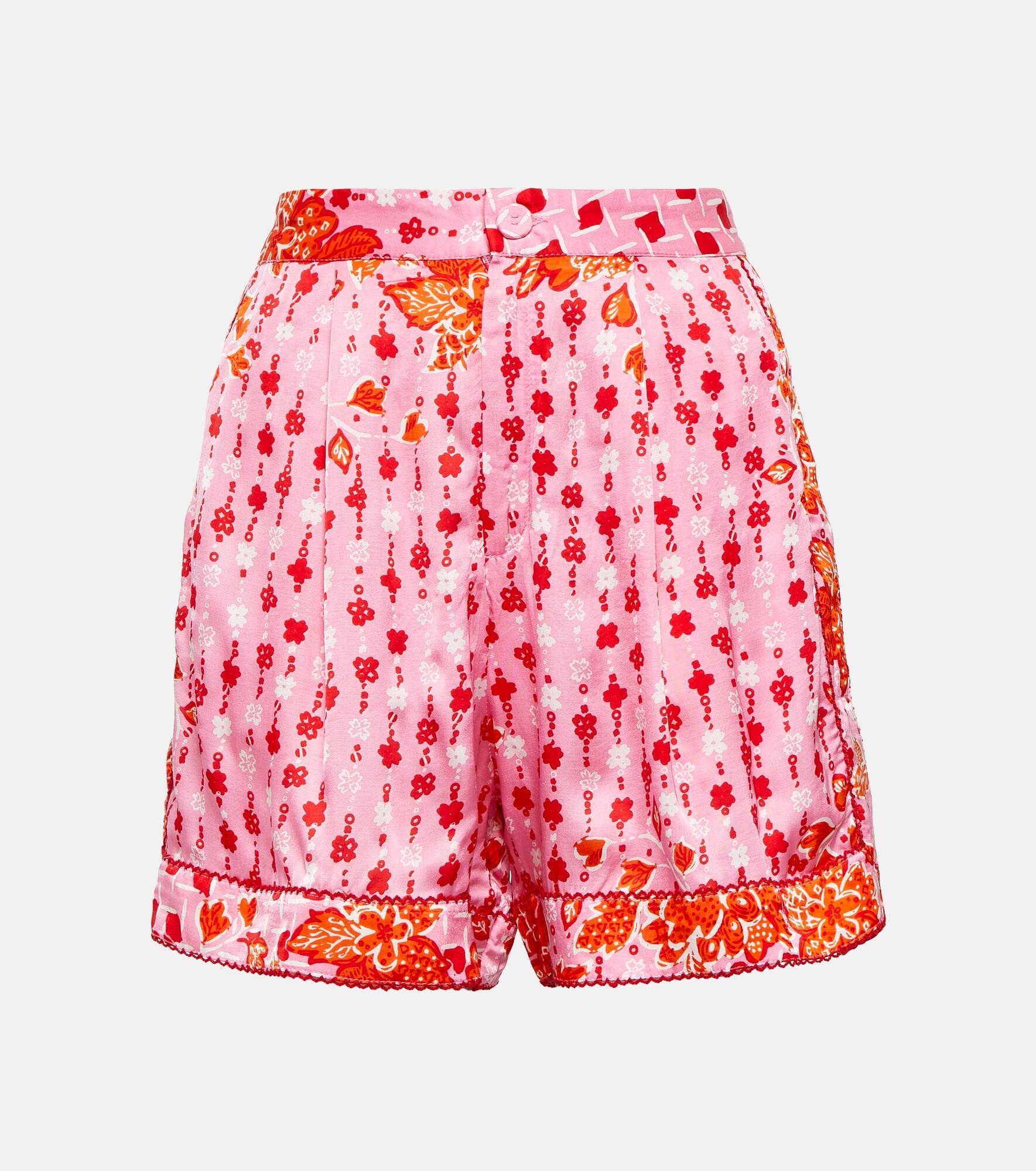 Isabelle floral satin shorts - 1