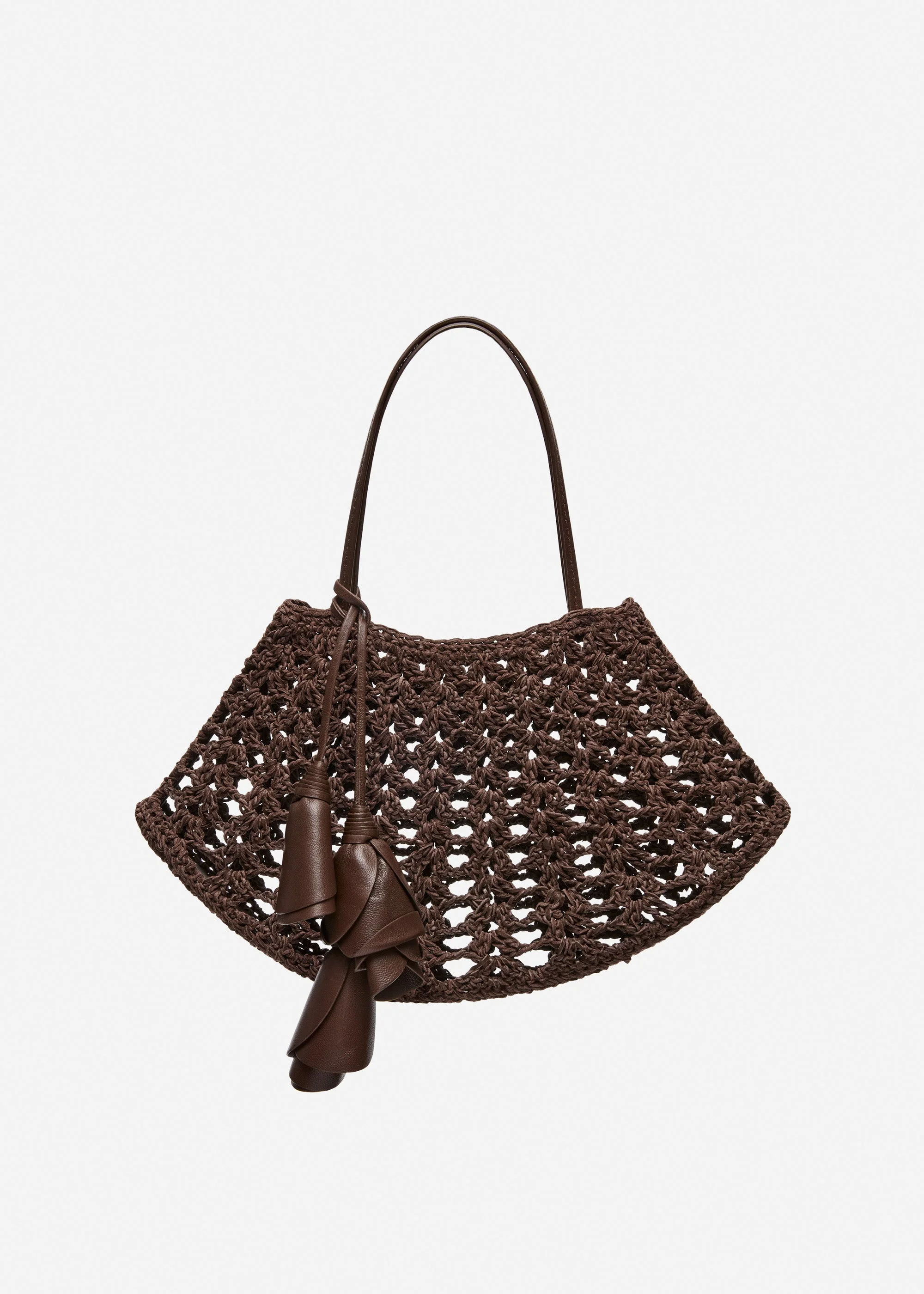 Maya crochet bag in brown leather - 1