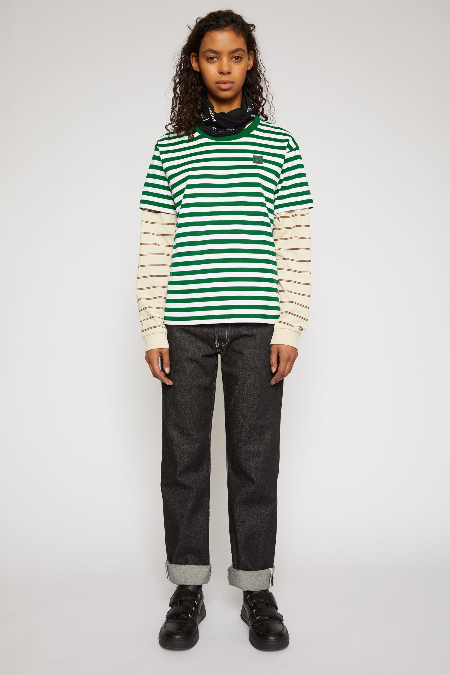 Classic fit striped t-shirt deep green - 2