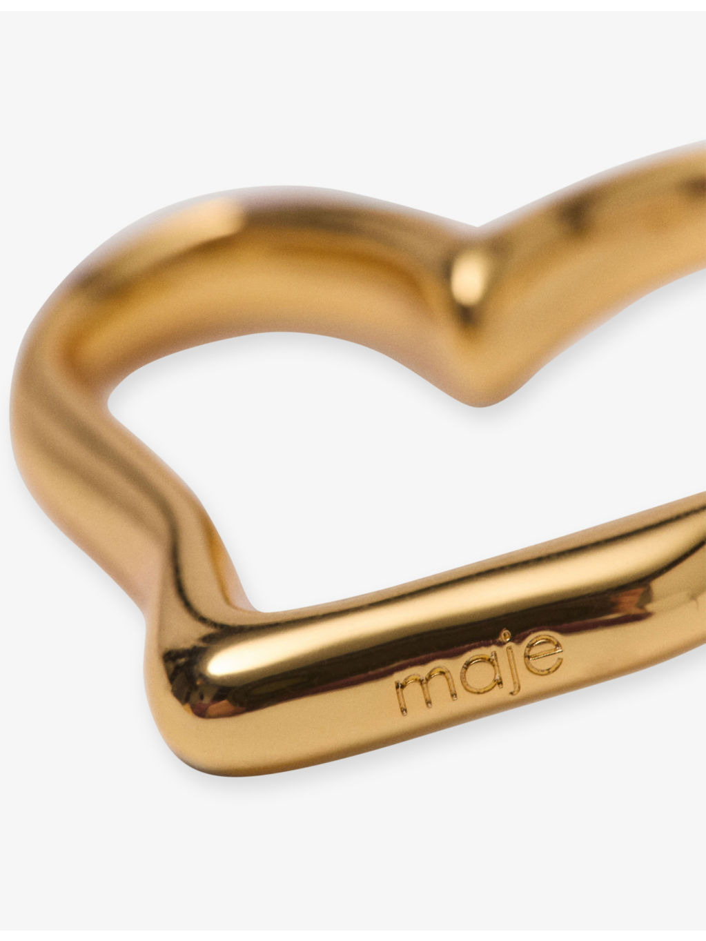 Heart Brass Hoop Earrings - 3