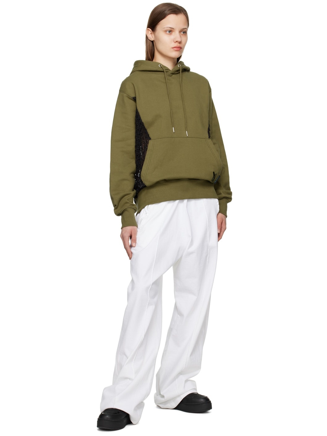 Khaki Paneled Hoodie - 4