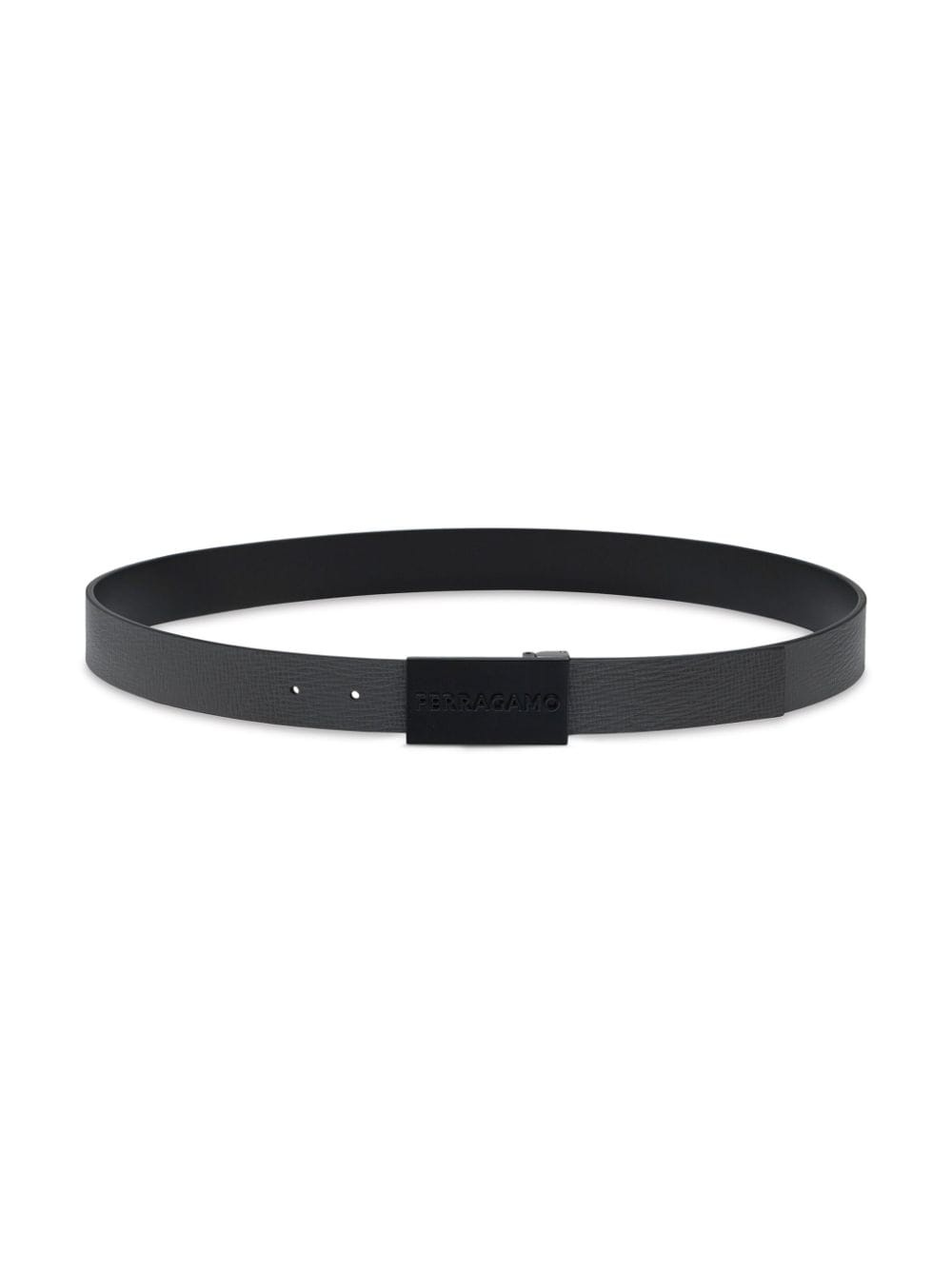 logo-engraved buckle leather belt - 3