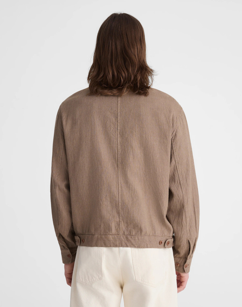 Madewell Zip-Front Jacket in Herringbone Cotton-Linen Blend outlook