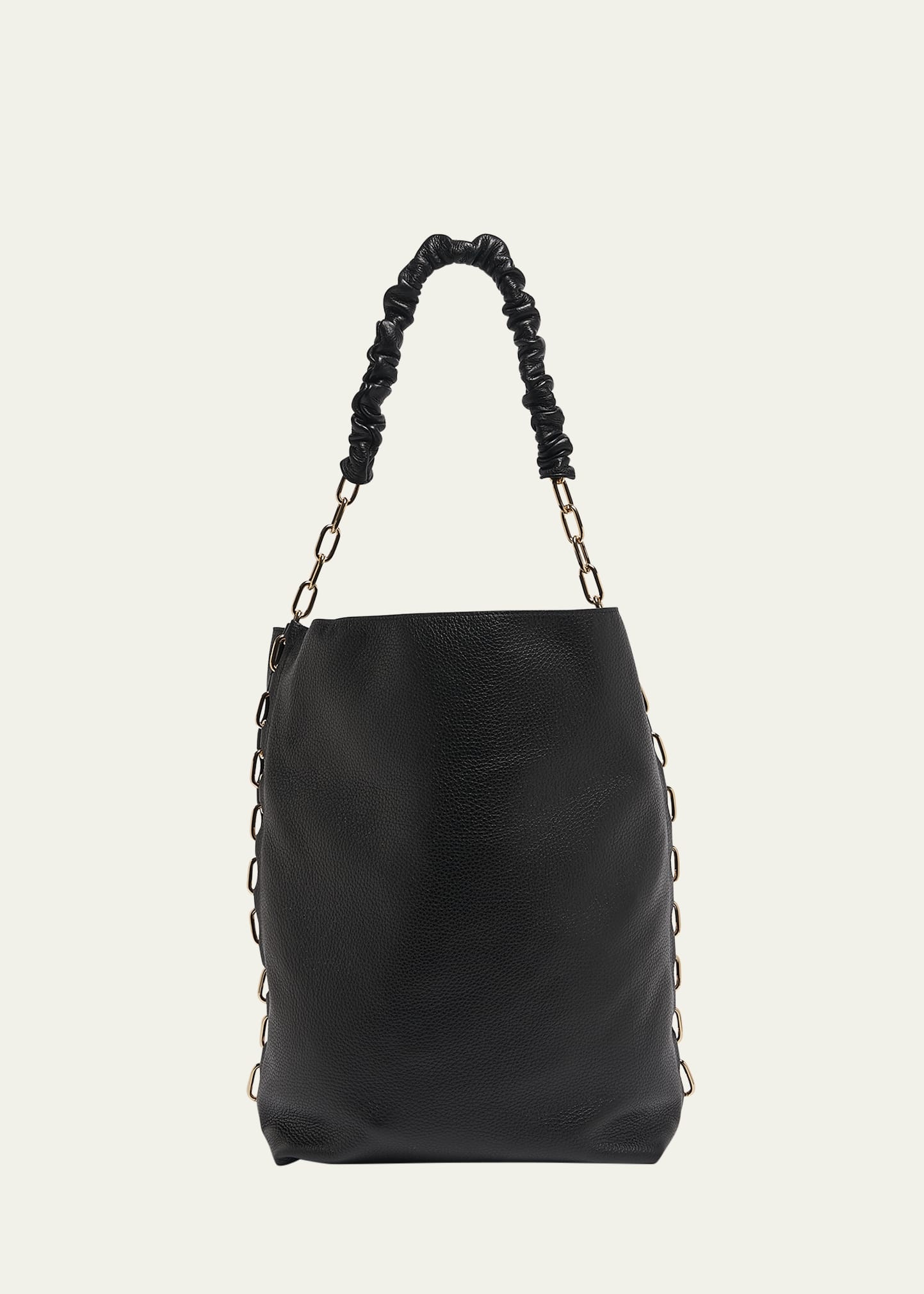 Chain Leather Tote Bag - 1