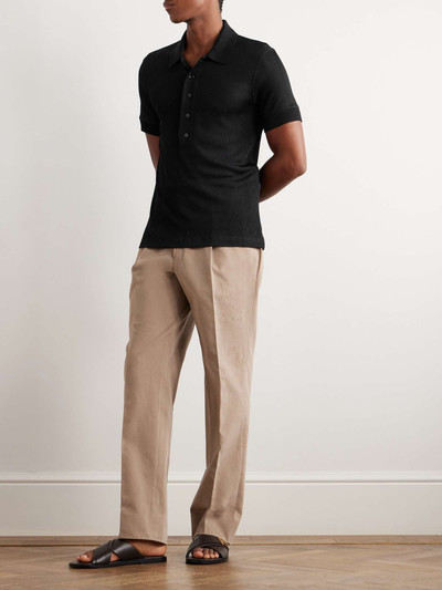 TOM FORD Slim-Fit Ribbed-Knit Polo Shirt outlook