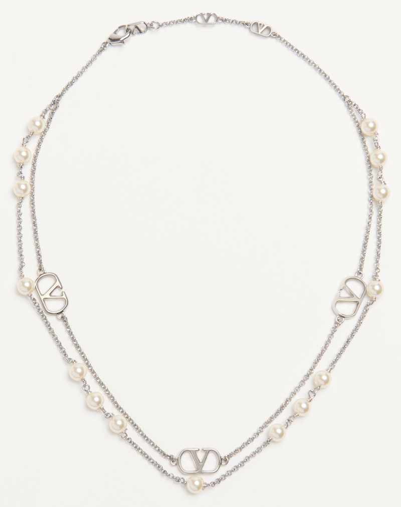 VLOGO SIGNATURE METAL NECKLACE WITH SWAROVSKI® PEARLS - 1