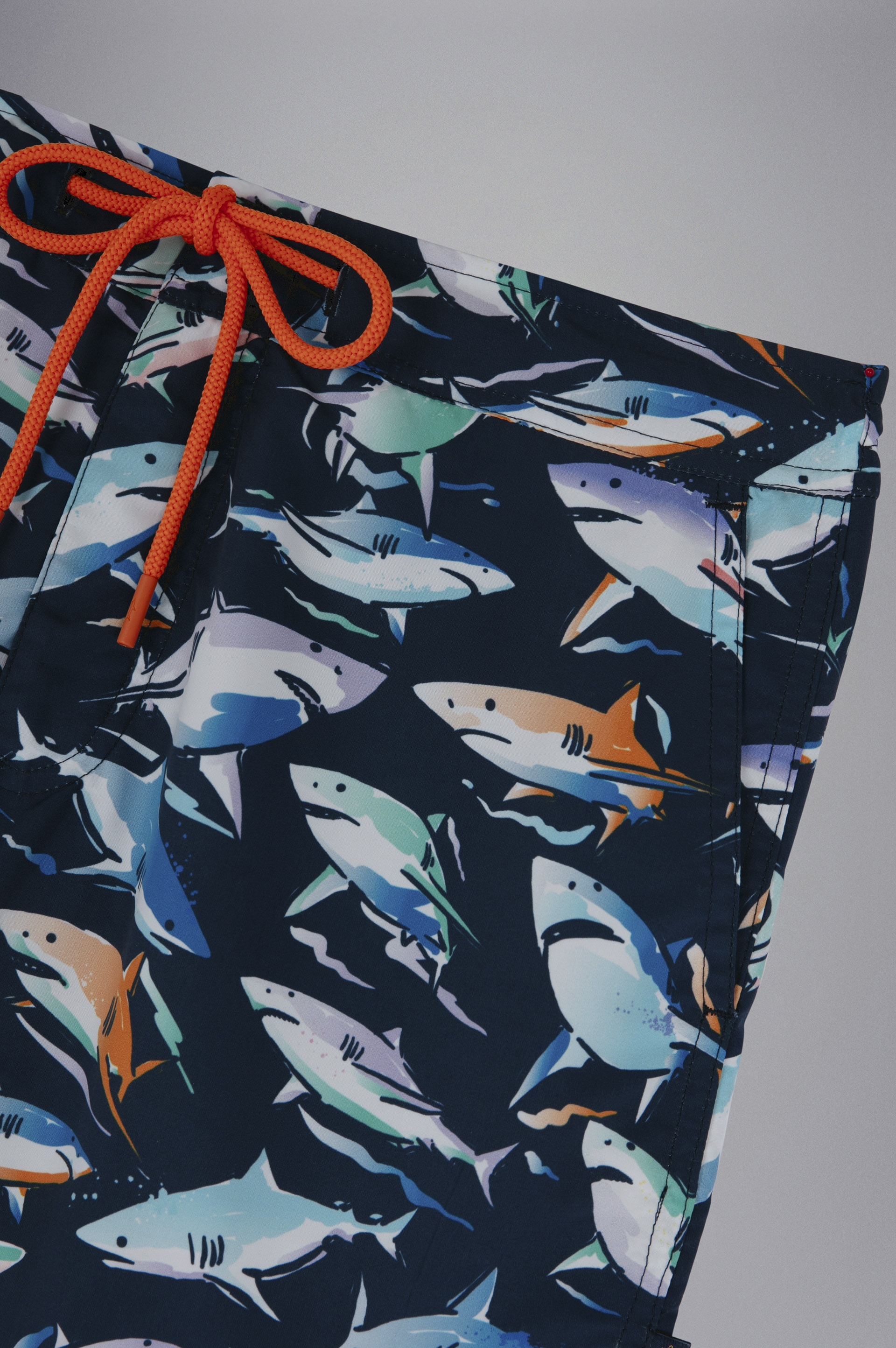 SWIM SHORTS WITH MULTICOLOUR SHARK PRINT - 5