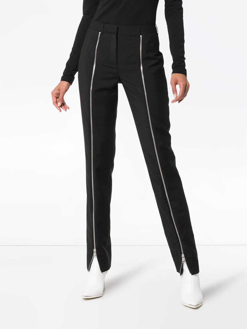zip front detailed trousers 3