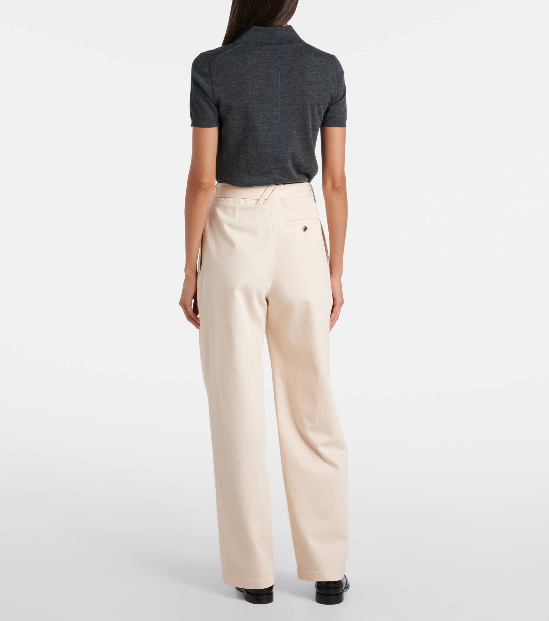 Cotton gabardine tapered pants - 3