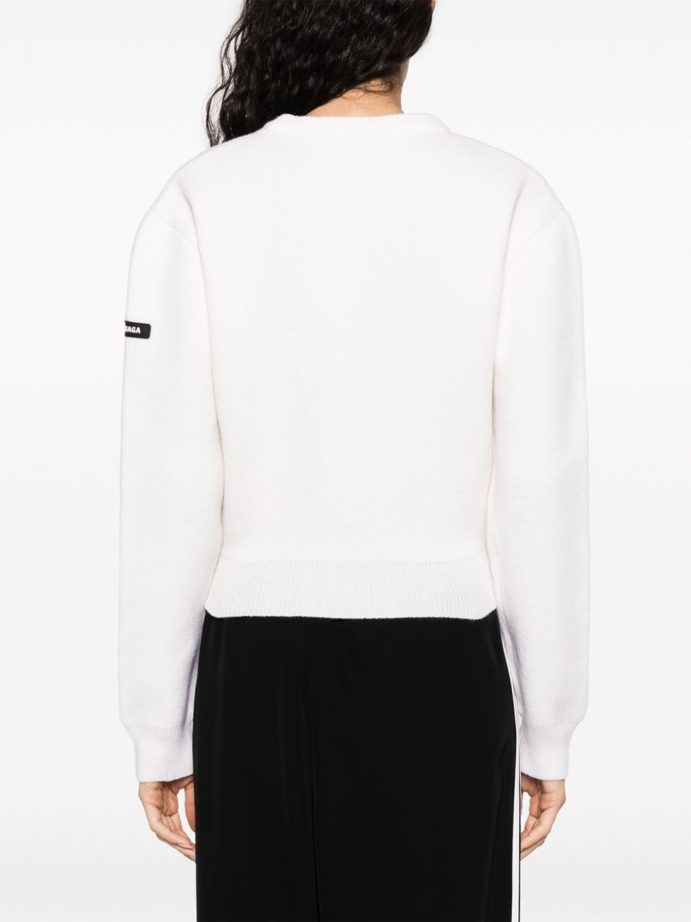 logo-patch stretch-wool jumper - 4