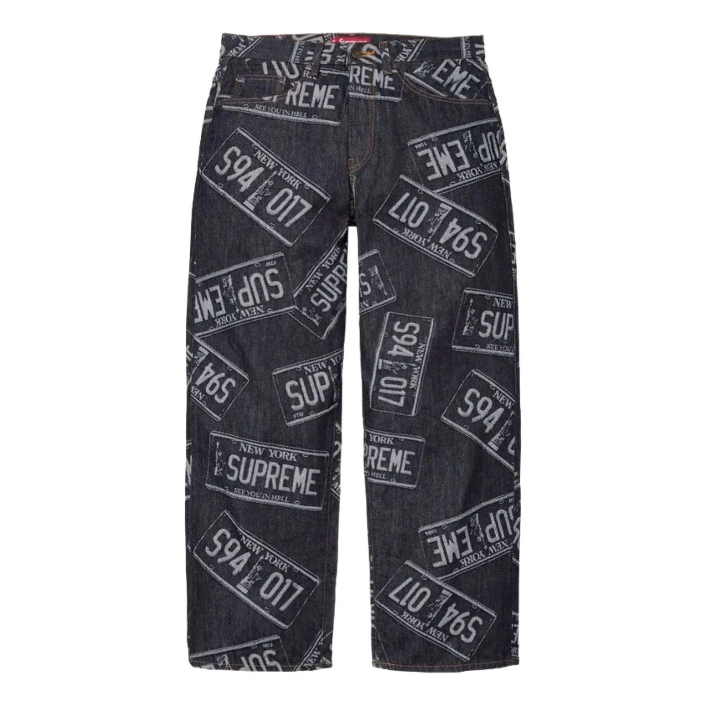 Supreme SS26 License Plate Baggy Jean 'Rigid Indigo' SUP-SS26-033 - 1