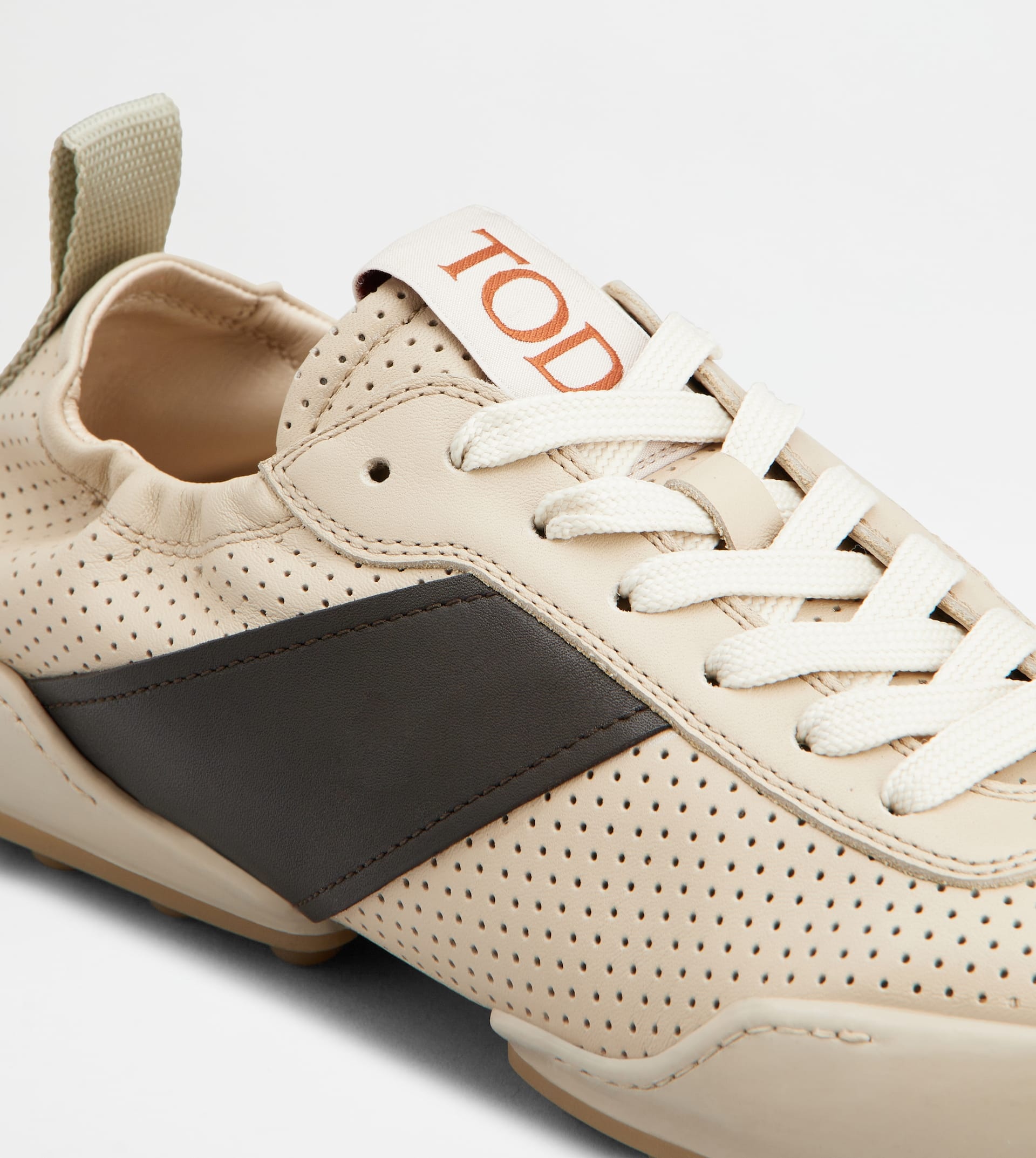 SNEAKERS IN LEATHER - BEIGE, BROWN - 5