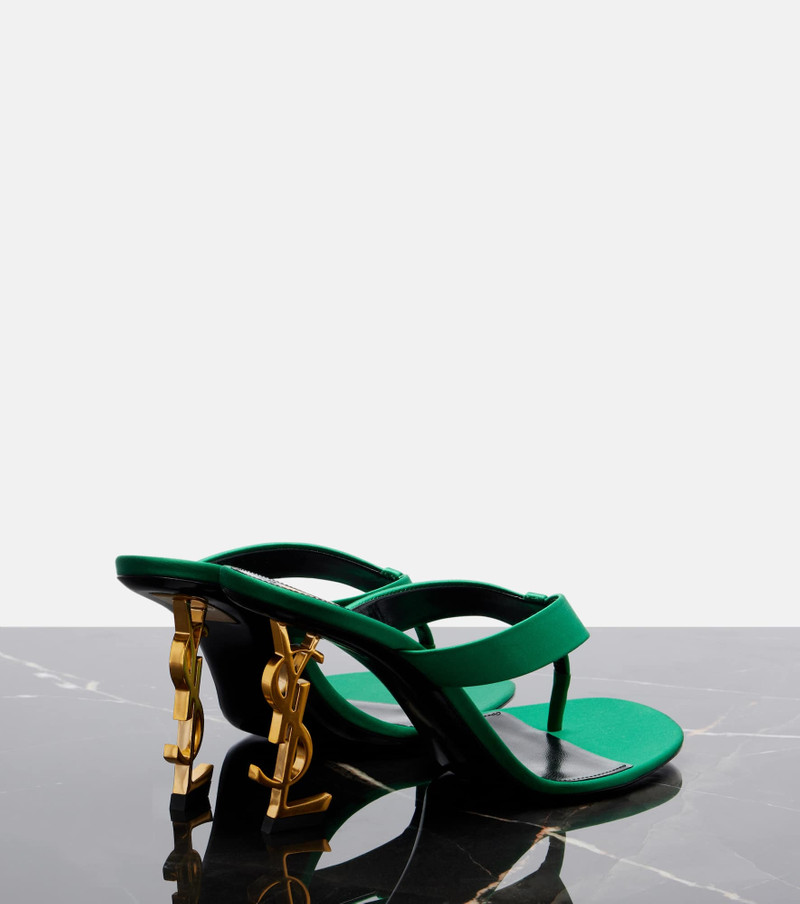 SAINT LAURENT Opyum Cassandre 85 satin thong sandals outlook