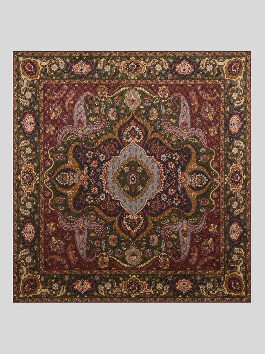 SILK-BLEND JACQUARD SCARF WITH HOUNDSTOOTH MOTIF AND PRINT - 1