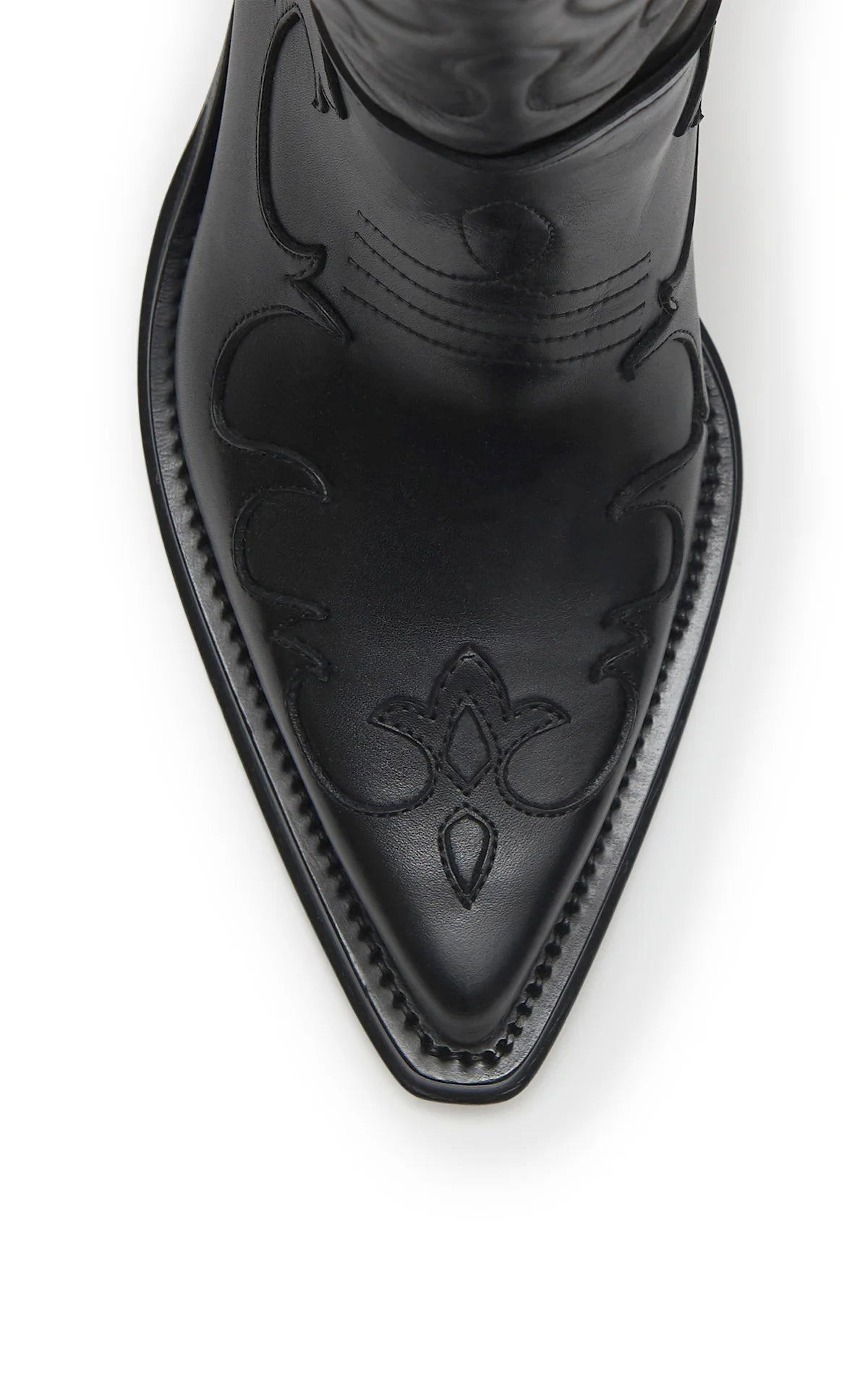Capitana Cowboy Boot in Black Leather - 5