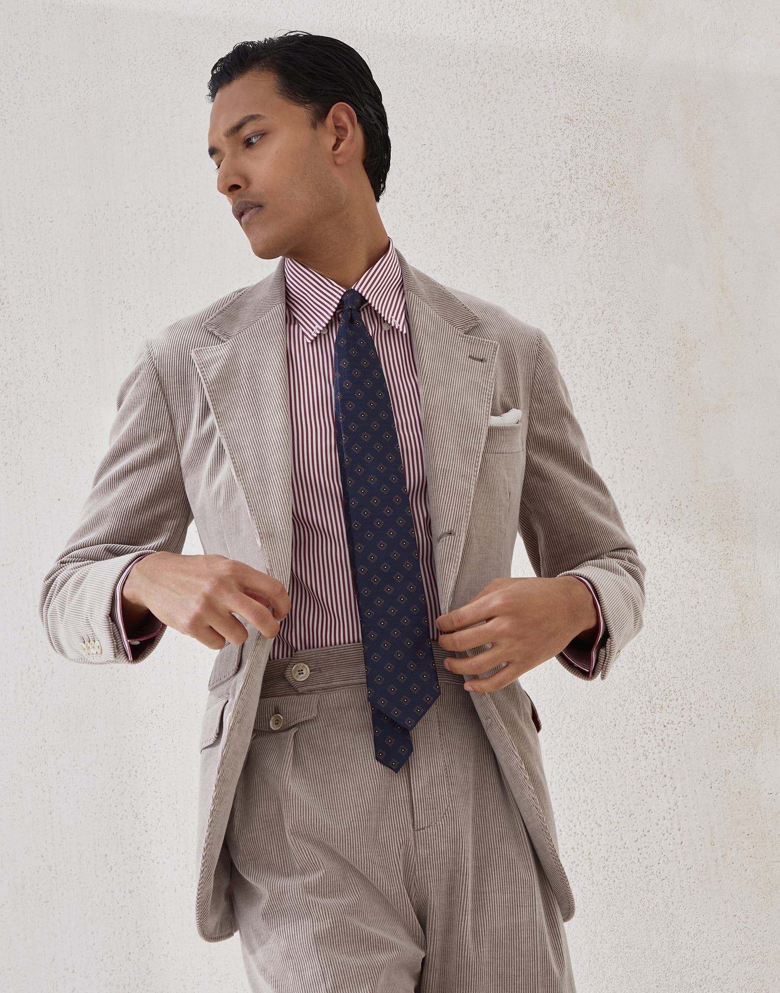 Comfort cotton and cashmere corduroy deconstructed Cavallo blazer - 4