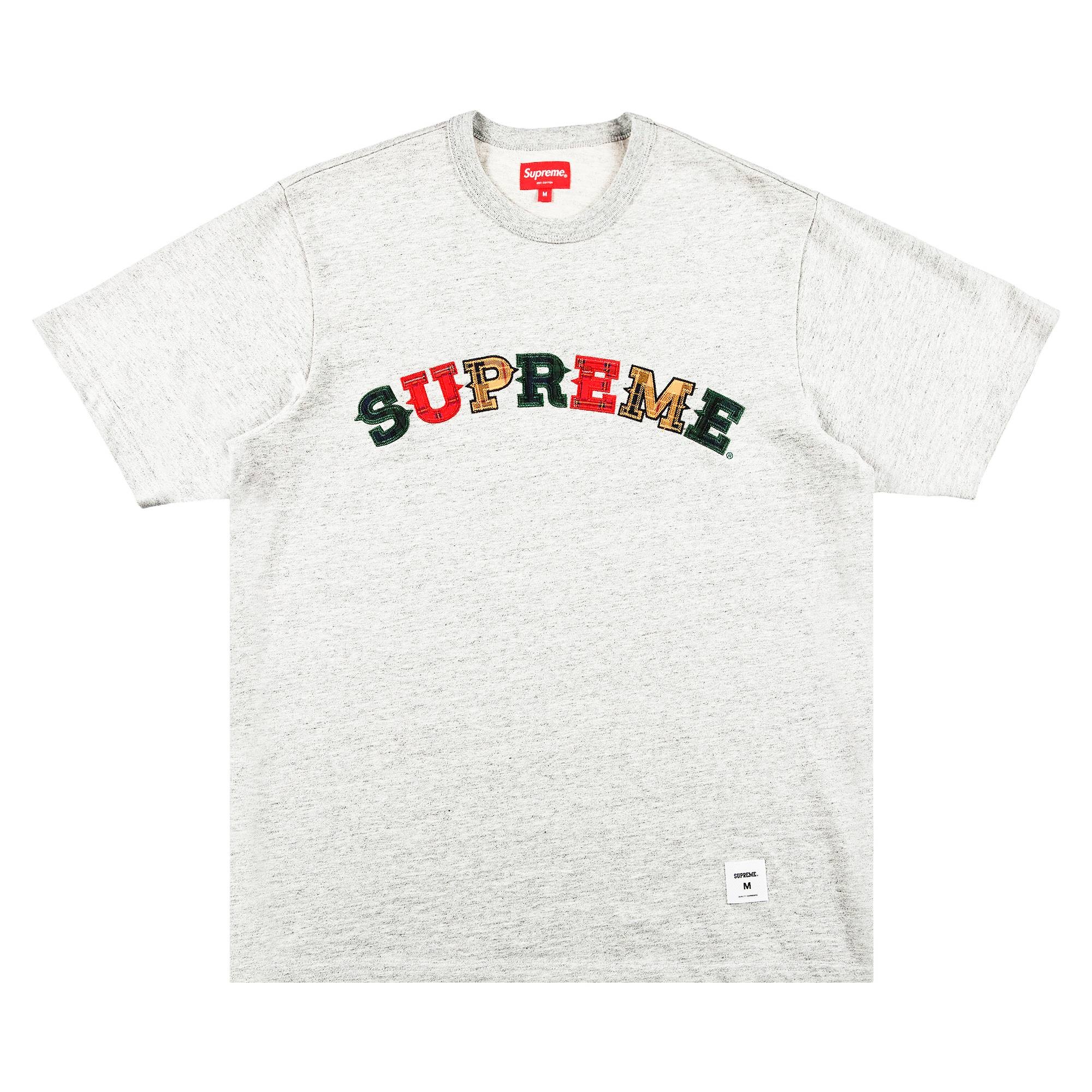 Supreme Plaid Appliqué Short-Sleeve Top 'Heather Grey' - 1