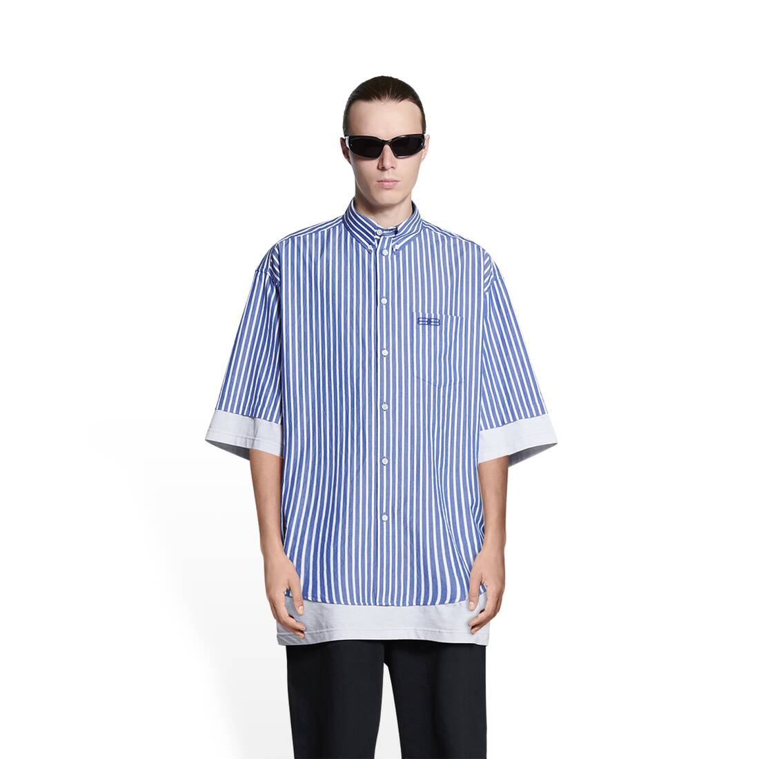 Men's Bb Icon Layered Shirt in Blue - 5