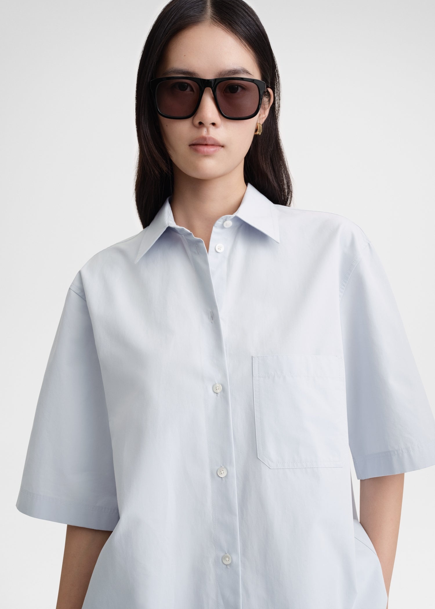 Short-sleeve poplin shirt ice - 3