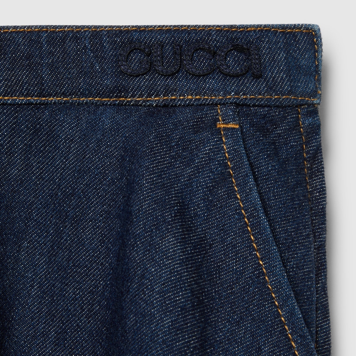 Regular fit embroidered denim skirt - 7