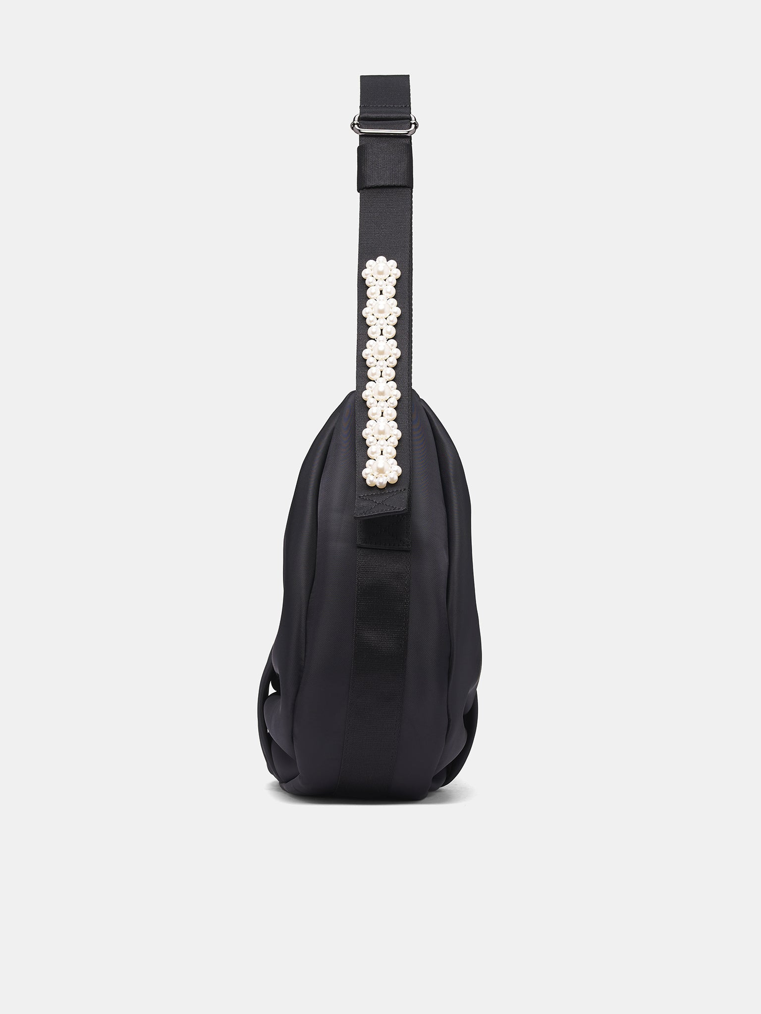 Black Beaded Sling Bow Bag - 2