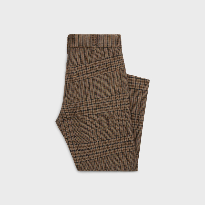 CELINE dylan flared jeans in prince of wales check wool outlook