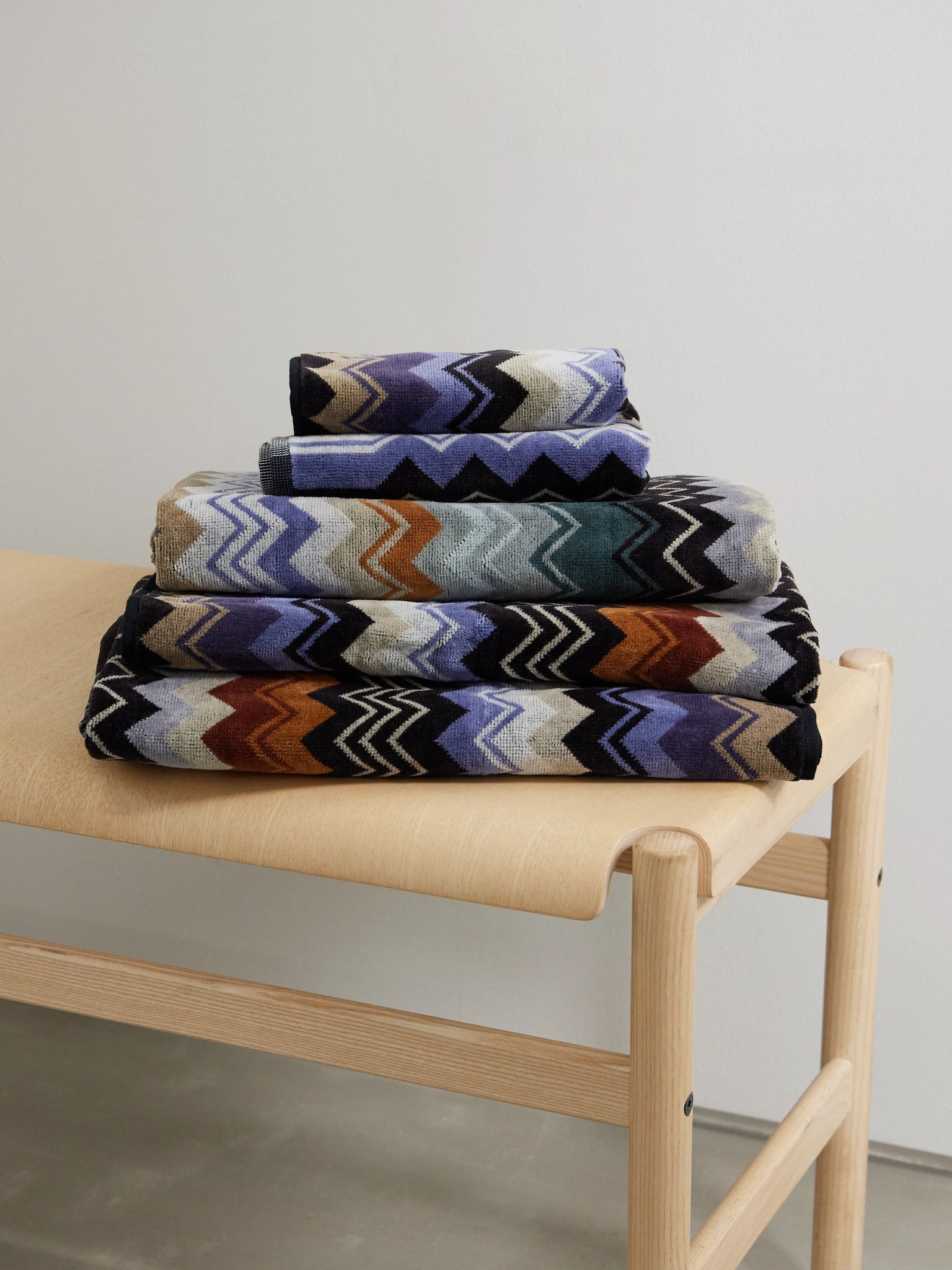 Giacomo set of five striped jacquard-knit cotton-terry towels Multi - 1