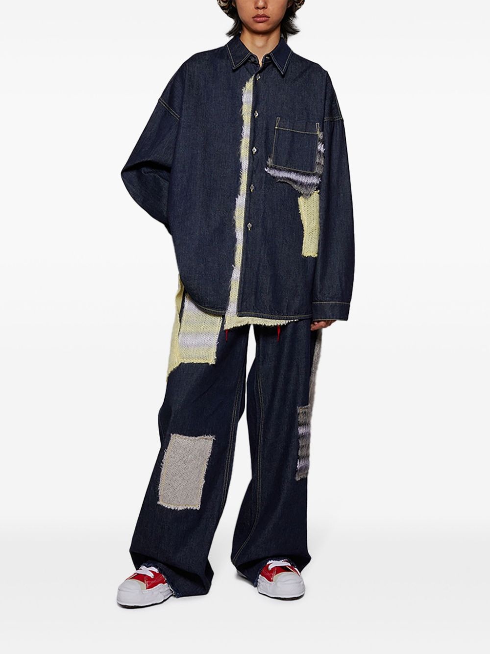 layered-design jeans - 2
