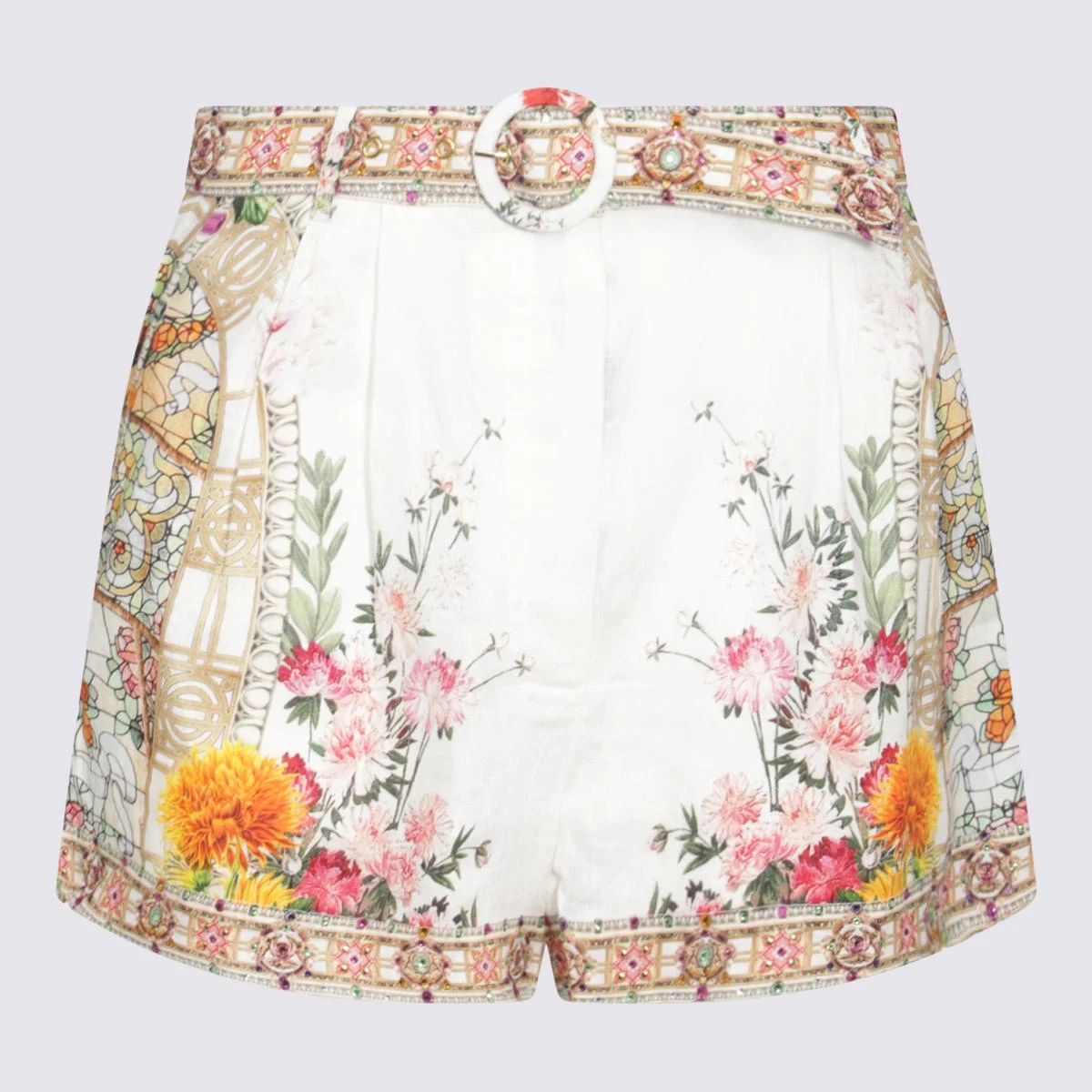 Camilla White Silk Shorts - 1