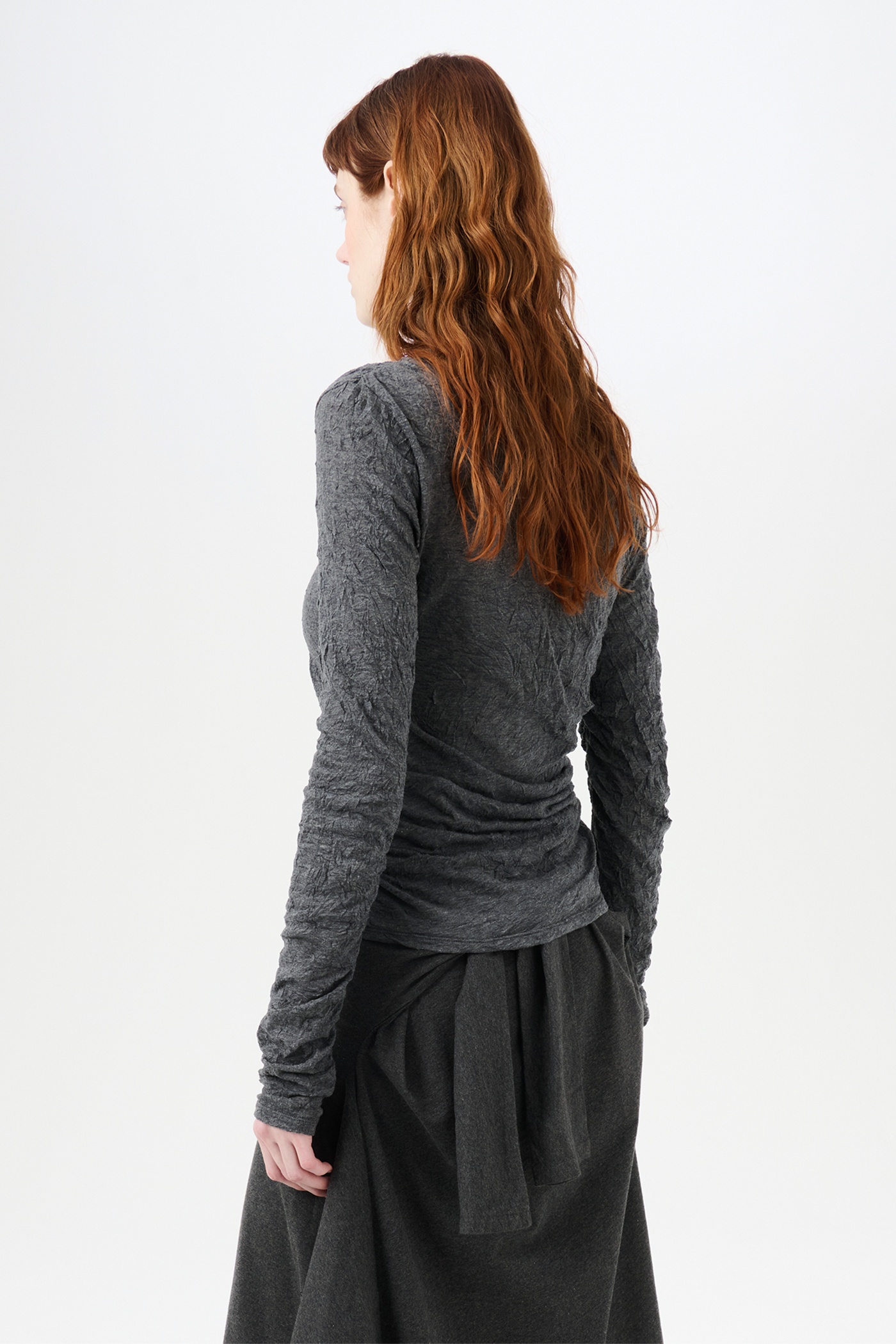 Strain Slim Longsleeve Anthracite Crinkle Guaze - 4