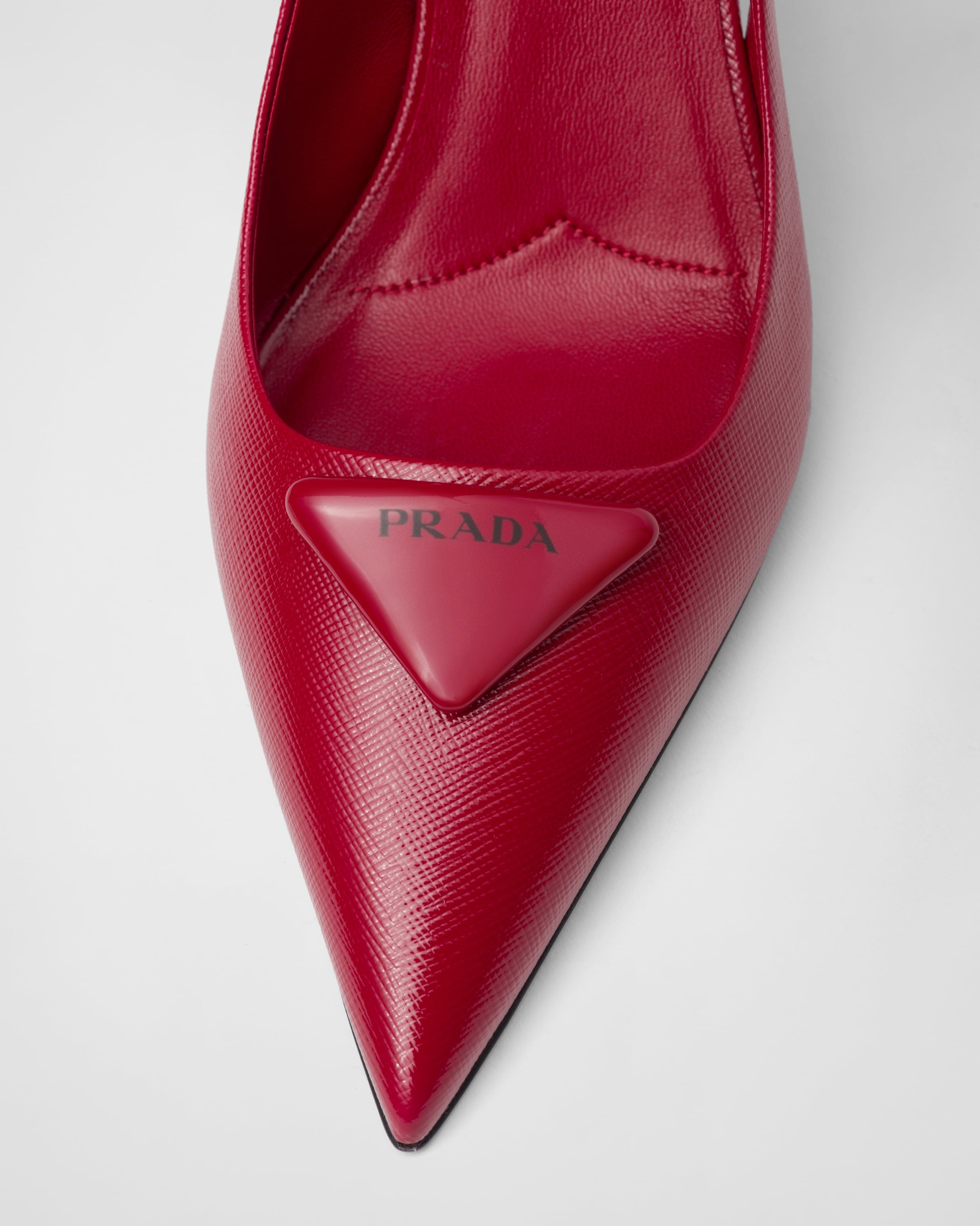 Saffiano patent leather slingback pumps - 7