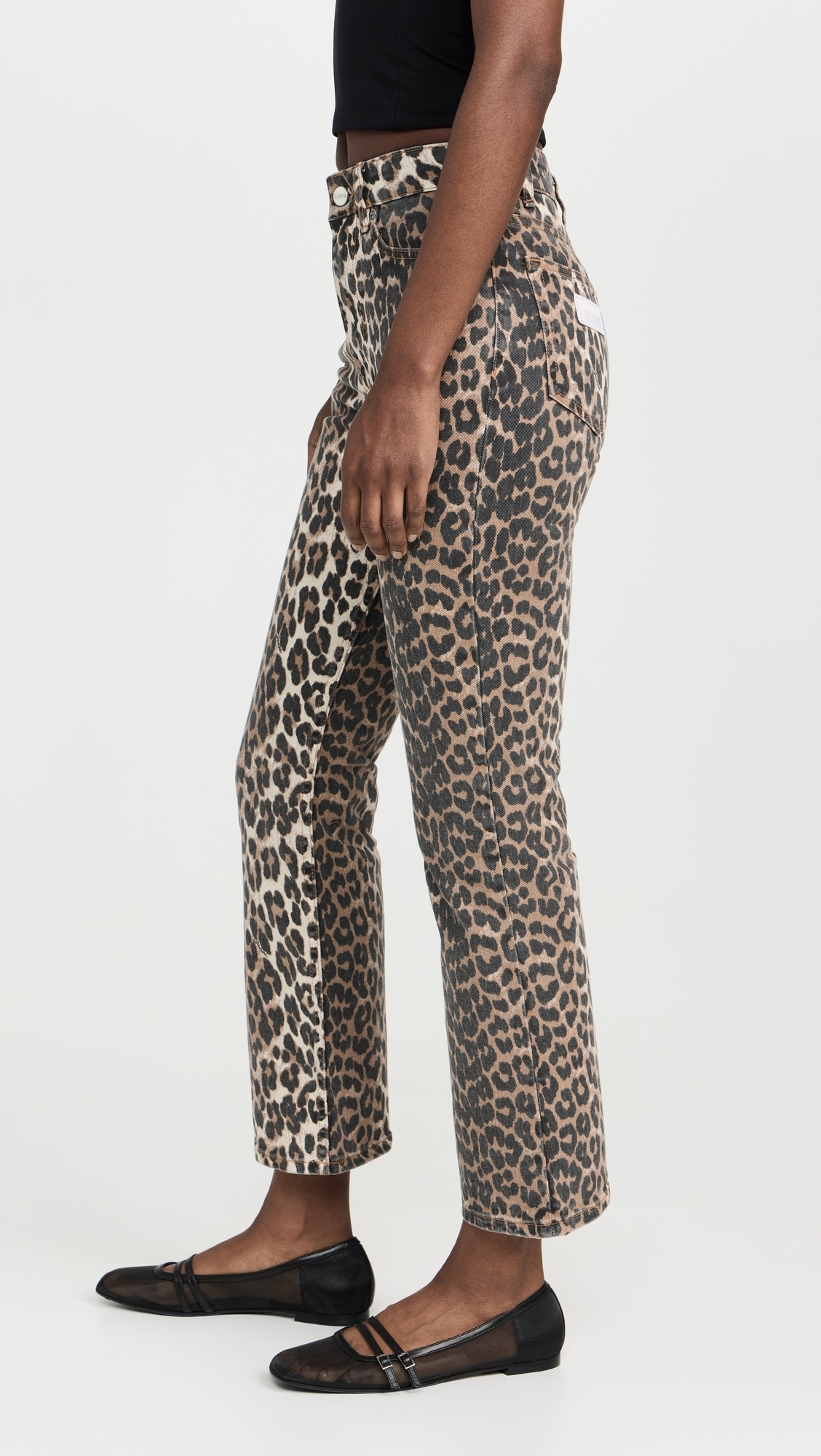 Print Denim Betzy Cropped Jeans - 3