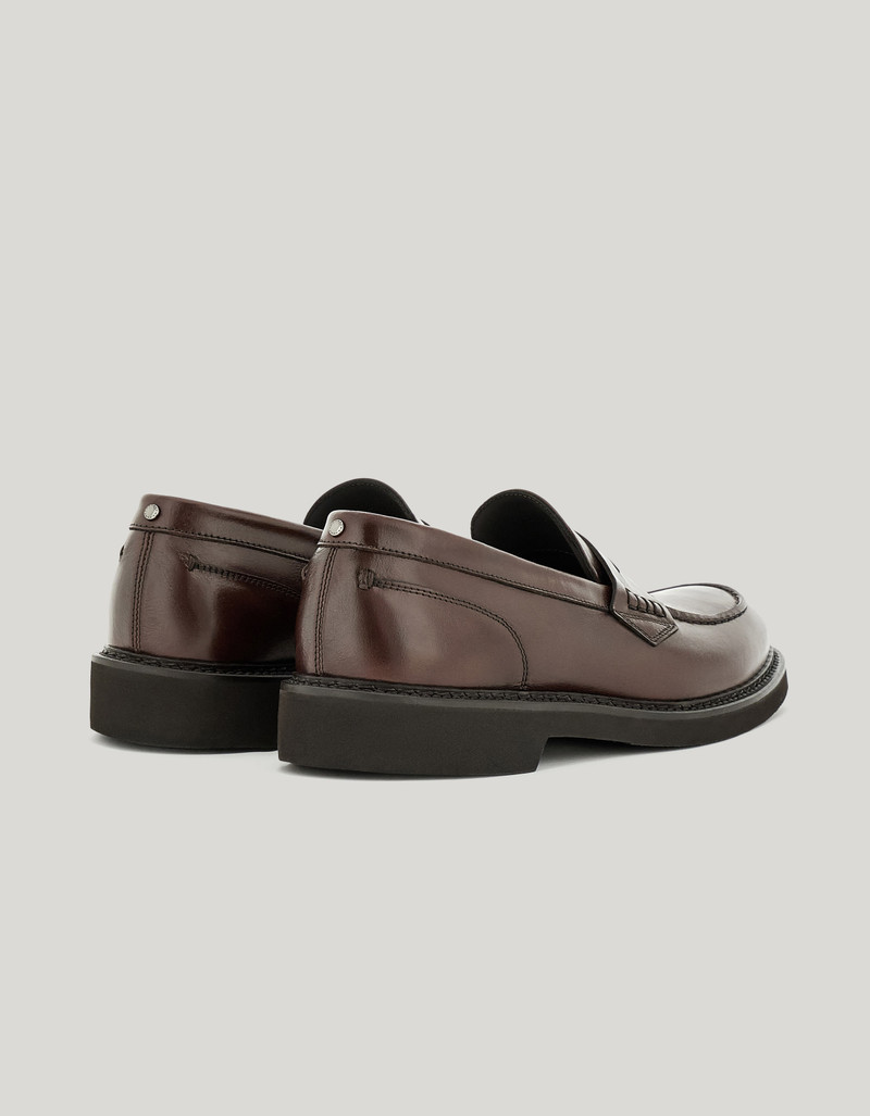 Canali DARK BROWN CALFSKIN COLLEGE SHOES WITH ULTRALIGHT SOLE outlook