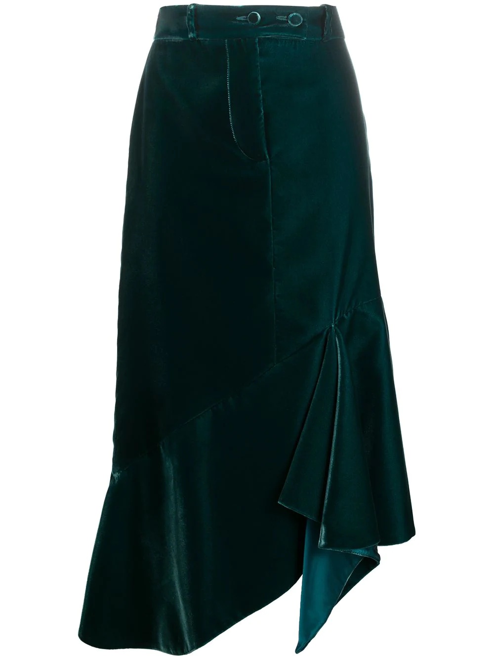 asymmetric mid-length skirt - 1