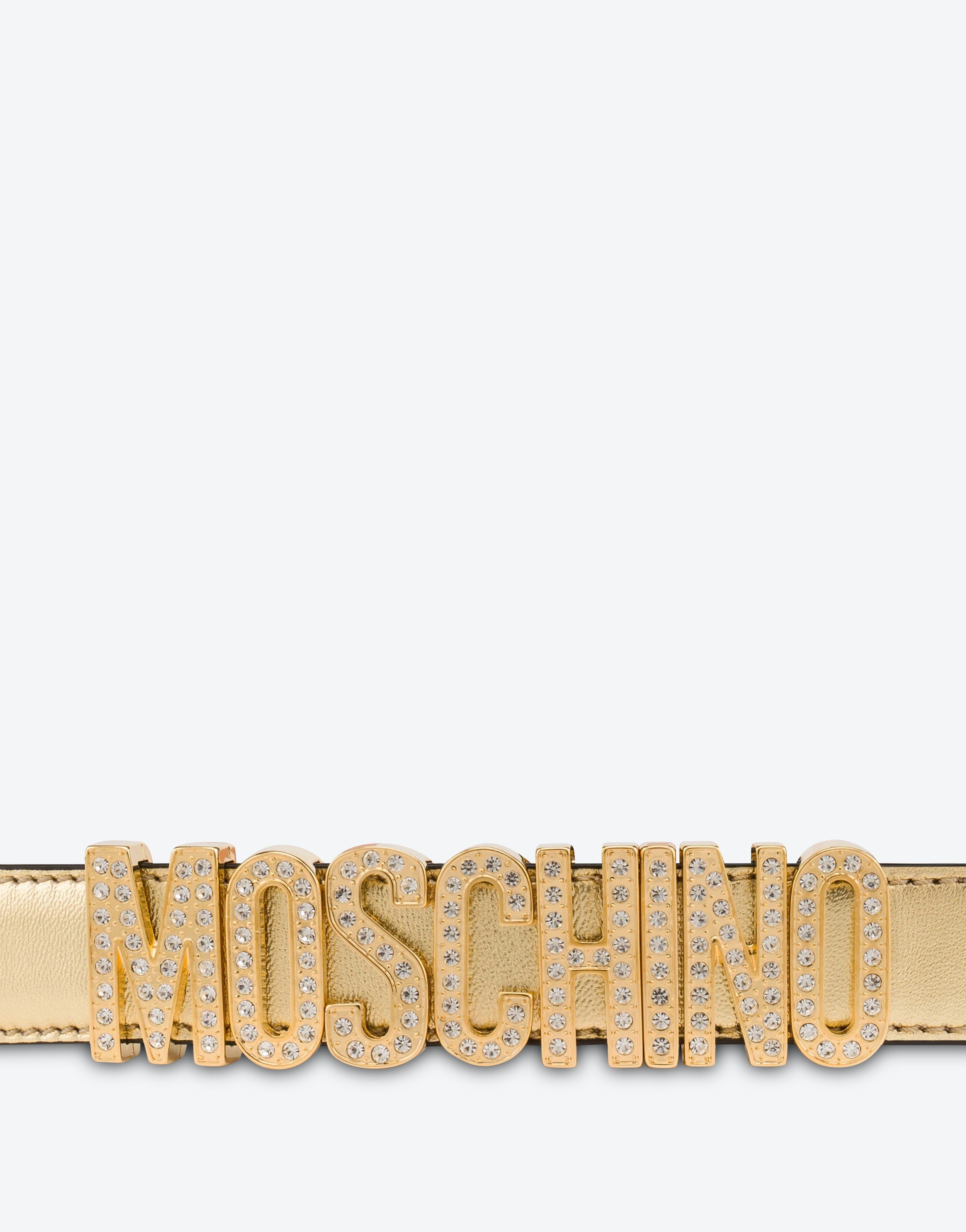 LETTERING LOGO LAMINATED NAPPA LEATHER BELT - 2