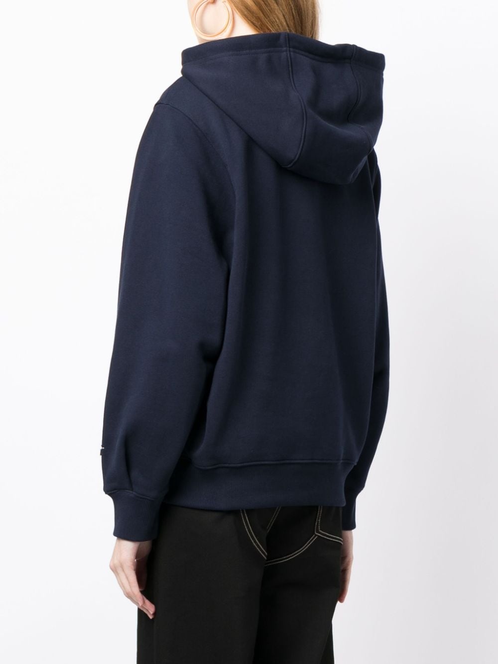 logo-embroidered cotton hoodie - 4