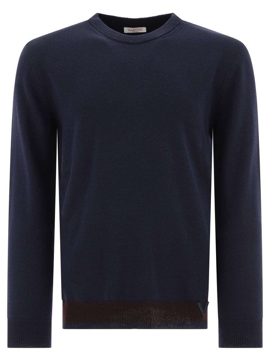 Valentino VALENTINO SWEATER WITH RUBBERISED V DETAIL - 1