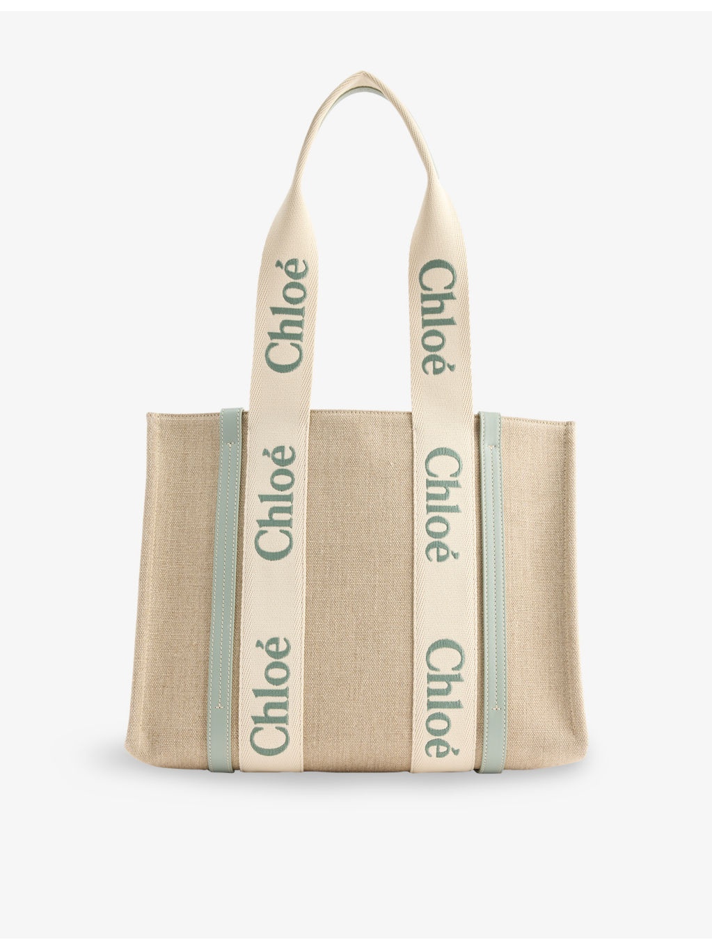 Woody Medium Linen Tote Bag - 1