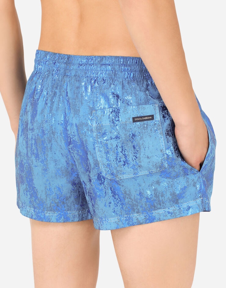 Short garment-dyed swim trunks - 5